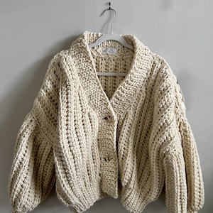 Oversized Handmade Chunky Knit Cardigan Sweater